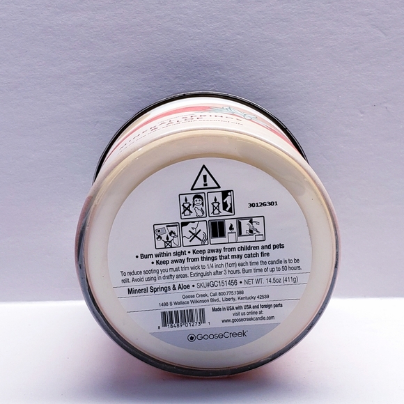 Goose Creek MINERAL SPRINGS & ALOE Large 3-Wick Candle, 14.5 oz - Picture 4 of 5